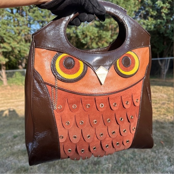 kate spade Handbags - Kate Spade New York Maximillian Maxwell Owl Patent Leather & Suede Handbag Tote